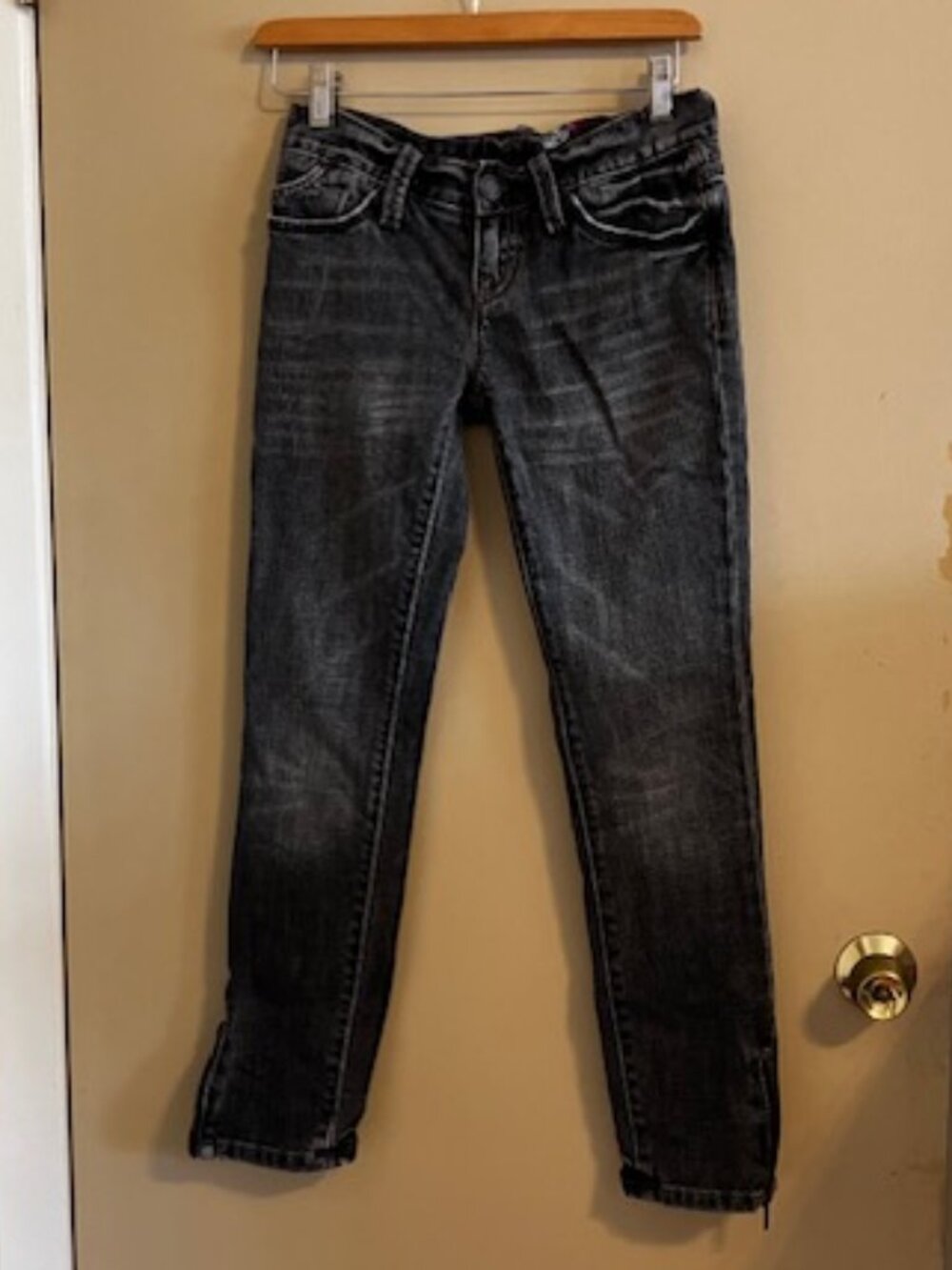 Lucky Brand Black Moto Jeans with Zippered Hem